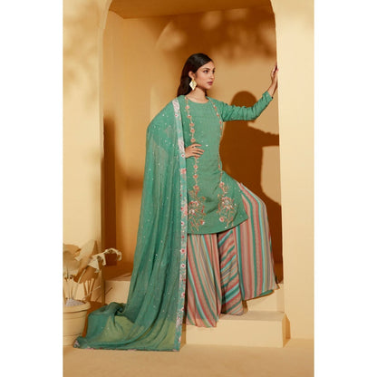 Suruchi Parakh Womens Embellished Kurta with Palazzo and Dupatta (Set of 3)