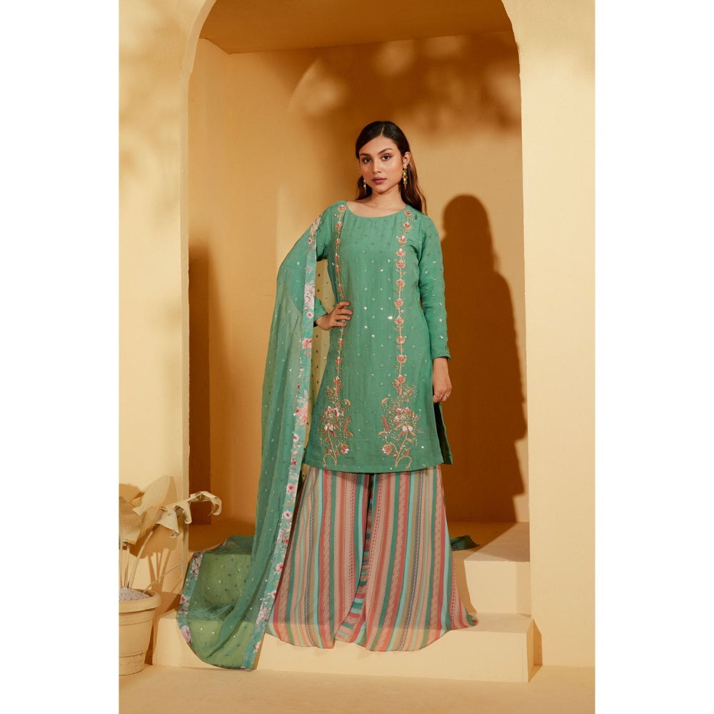 Suruchi Parakh Womens Embellished Kurta with Palazzo and Dupatta (Set of 3)