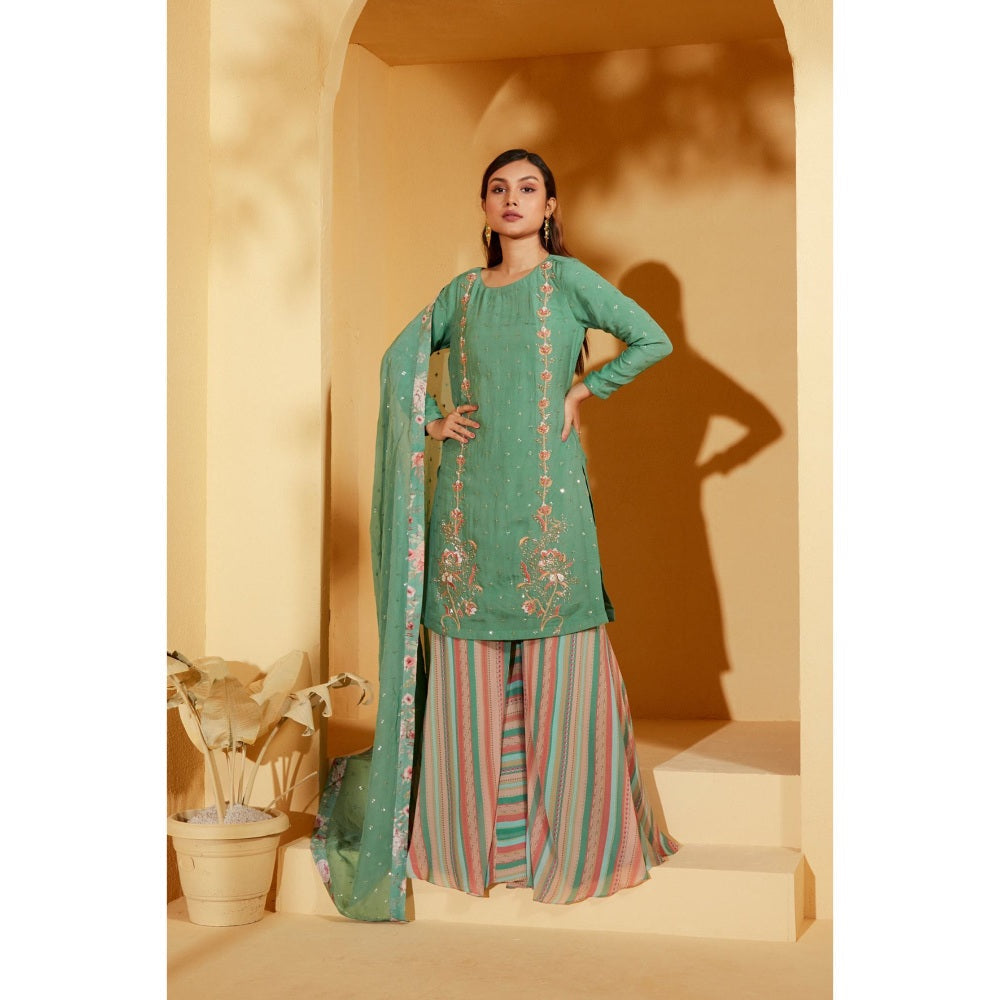 Suruchi Parakh Womens Embellished Kurta with Palazzo and Dupatta (Set of 3)