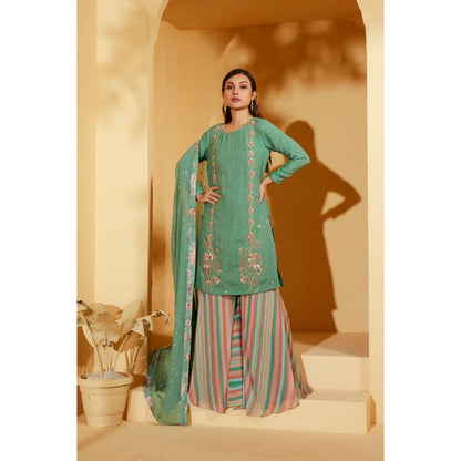 Suruchi Parakh Womens Embellished Kurta with Palazzo and Dupatta (Set of 3)