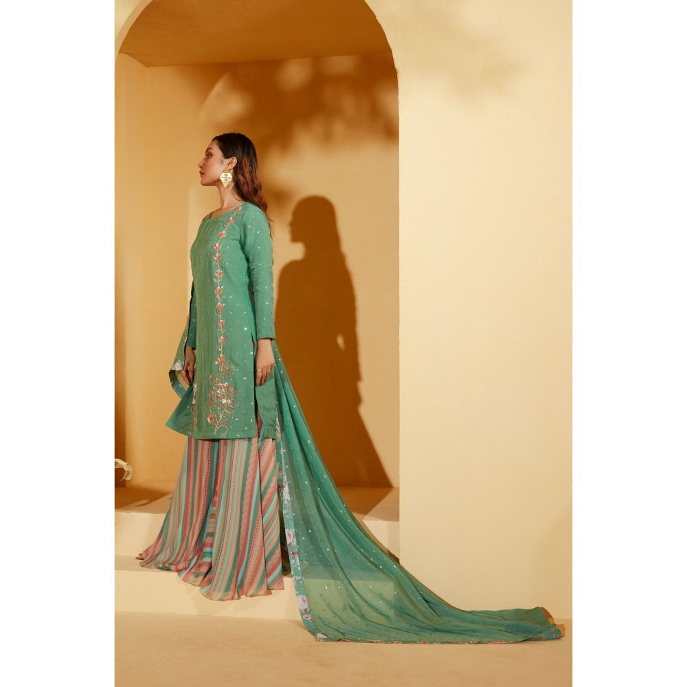Suruchi Parakh Womens Embellished Kurta with Palazzo and Dupatta (Set of 3)