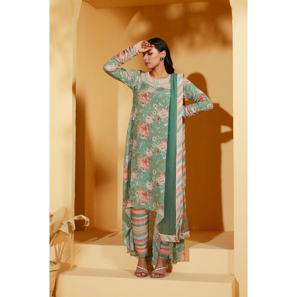 Suruchi Parakh Womens Floral Print Kurta with Pant and Dupatta (Set of 3)