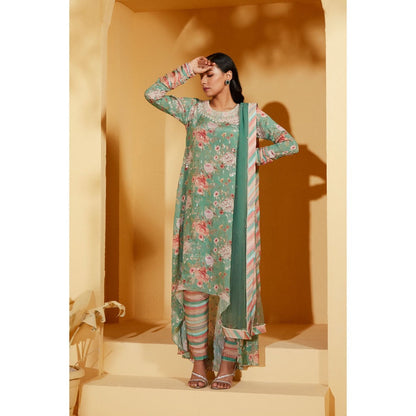 Suruchi Parakh Womens Floral Print Kurta with Pant and Dupatta (Set of 3)