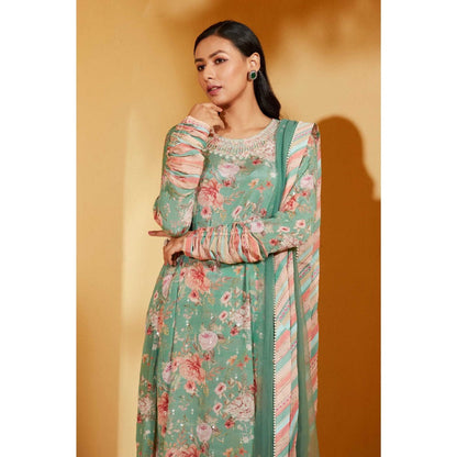 Suruchi Parakh Womens Floral Print Kurta with Pant and Dupatta (Set of 3)