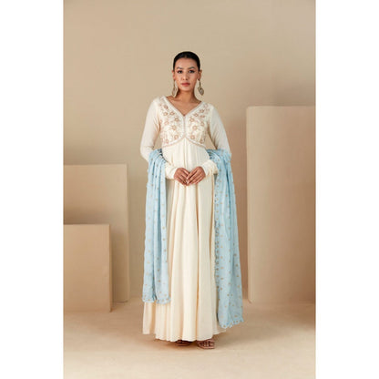 Suruchi Parakh Womens Embellished Anarkali Kurta and Dupatta (Set of 2)