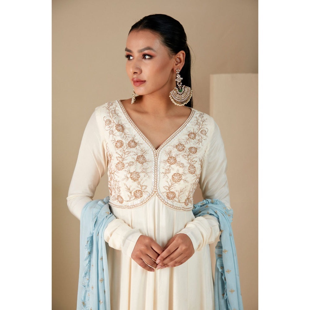 Suruchi Parakh Womens Embellished Anarkali Kurta and Dupatta (Set of 2)