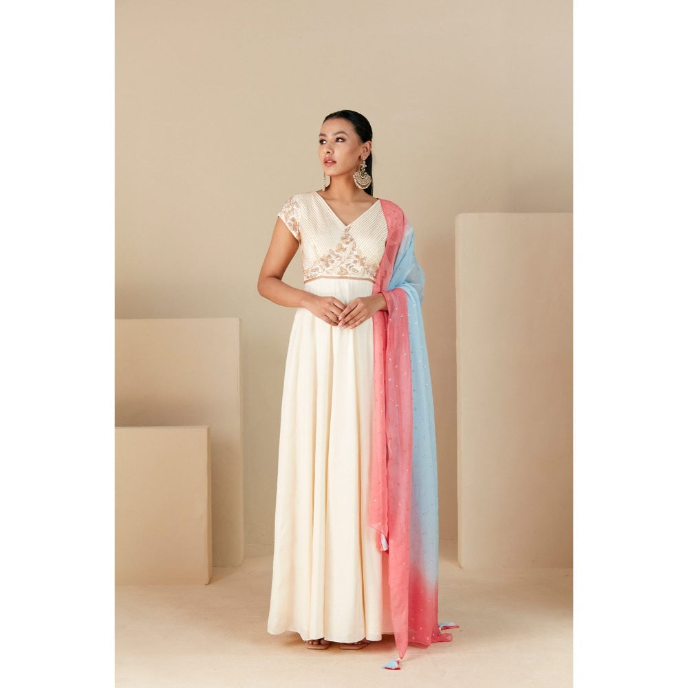 Suruchi Parakh Womens Embroidered Anarkali Kurta and Dupatta (Set of 2)