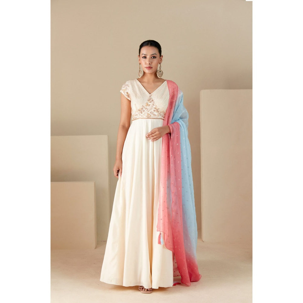 Suruchi Parakh Womens Embroidered Anarkali Kurta and Dupatta (Set of 2)