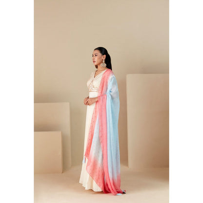 Suruchi Parakh Womens Embroidered Anarkali Kurta and Dupatta (Set of 2)