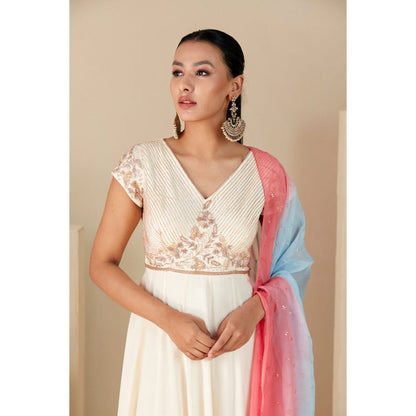 Suruchi Parakh Womens Embroidered Anarkali Kurta and Dupatta (Set of 2)