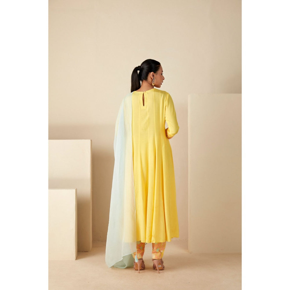 Suruchi Parakh Womens Embroidered Anarkali Kurta with Pant and Dupatta (Set of 3)