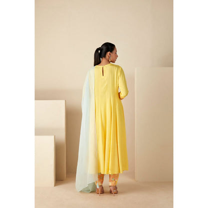 Suruchi Parakh Womens Embroidered Anarkali Kurta with Pant and Dupatta (Set of 3)