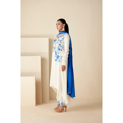 Suruchi Parakh Womens Off White Embroidered Kurta with Pant and Dupatta (Set of 3)