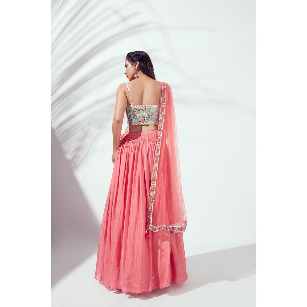 Suruchi Parakh Womens Embellished Blouse with Lehenga and Dupatta (Set of 3)