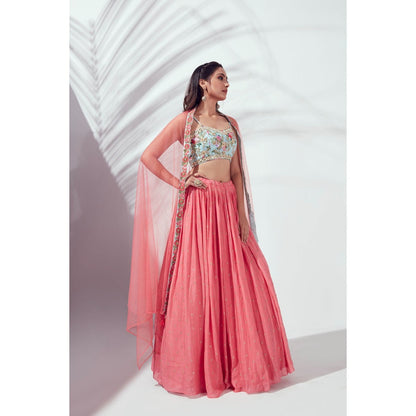 Suruchi Parakh Womens Embellished Blouse with Lehenga and Dupatta (Set of 3)