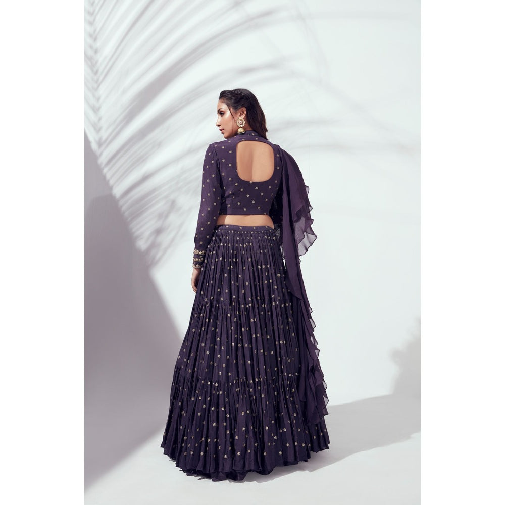 Suruchi Parakh Womens Embellished Blouse with Lehenga and Dupatta (Set of 3)