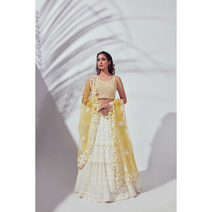 Suruchi Parakh Womens Embellished Blouse with Lehenga and Dupatta (Set of 3)