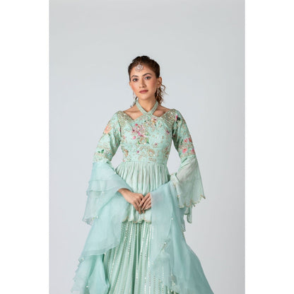 Suruchi Parakh Womens Embellished Kurti with Skirt and Dupatta (Set of 3)