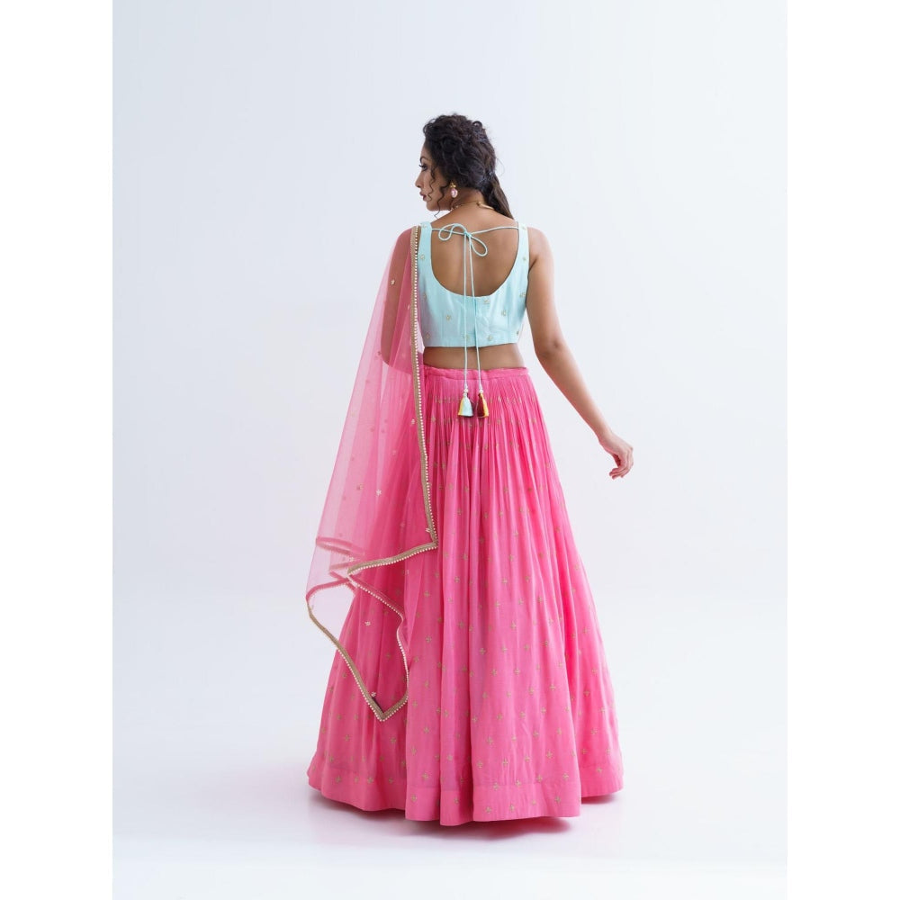 Suruchi Parakh Womens Embellished Blouse with Lehenga and Dupatta (Set of 3)