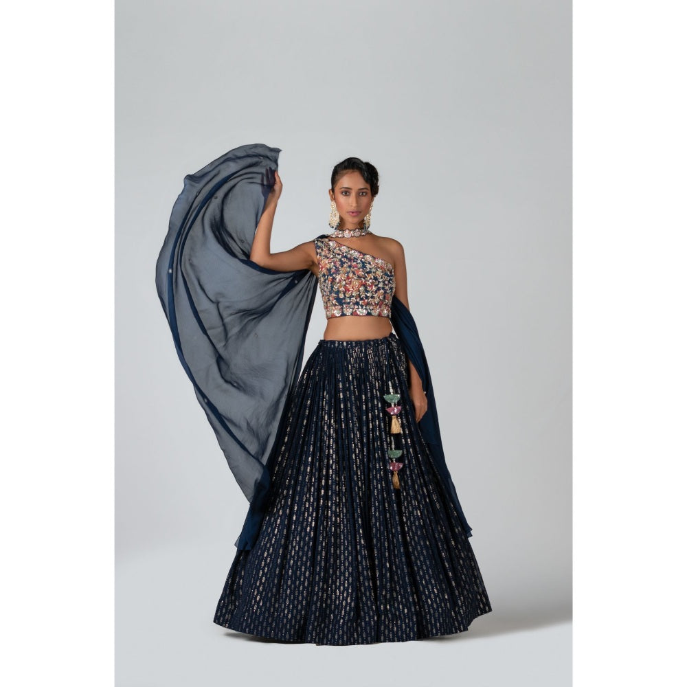 Suruchi Parakh Womens Embellished Blouse with Lehenga and Dupatta (Set of 3)