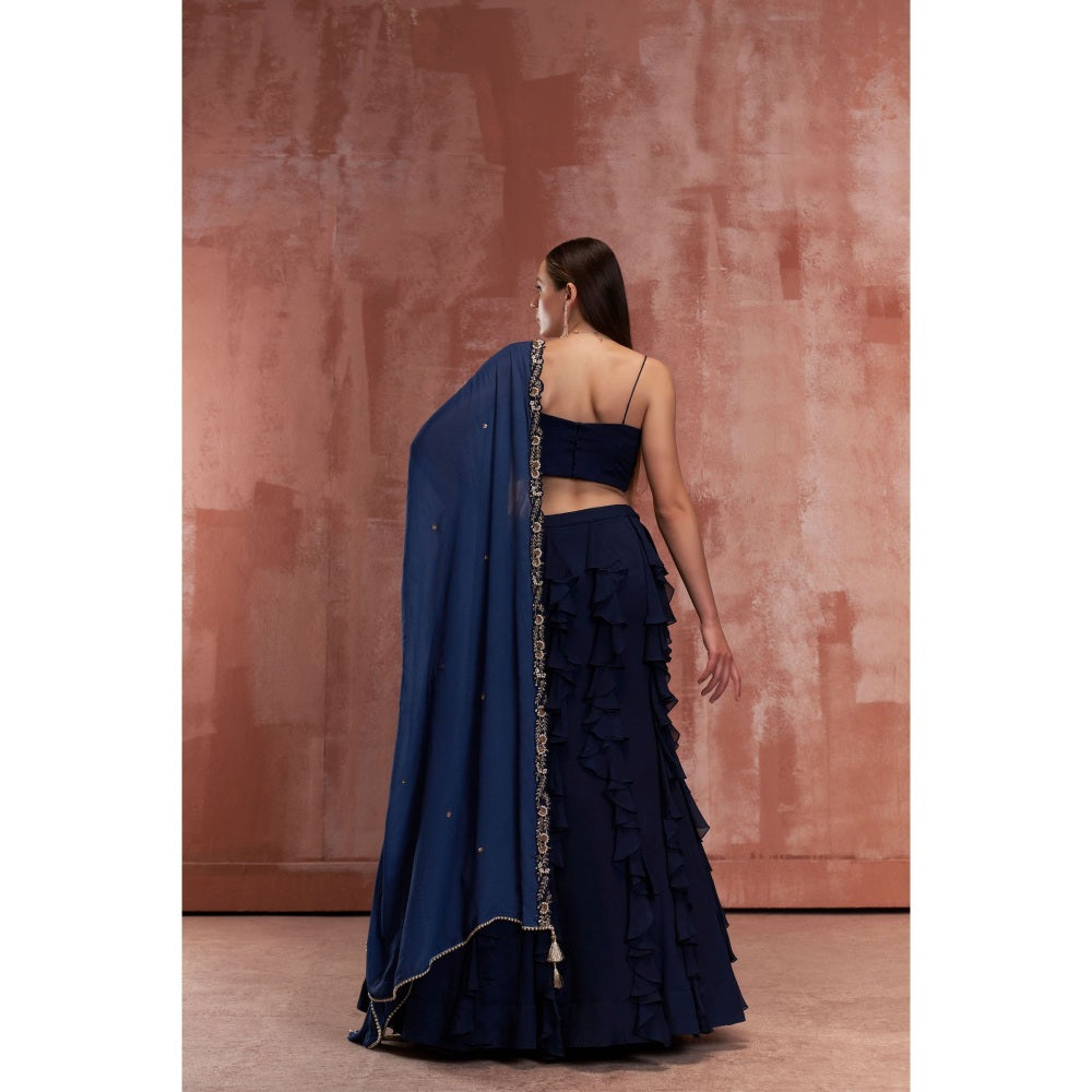 Suruchi Parakh Womens Embellished Blouse with Lehenga and Dupatta (Set of 3)
