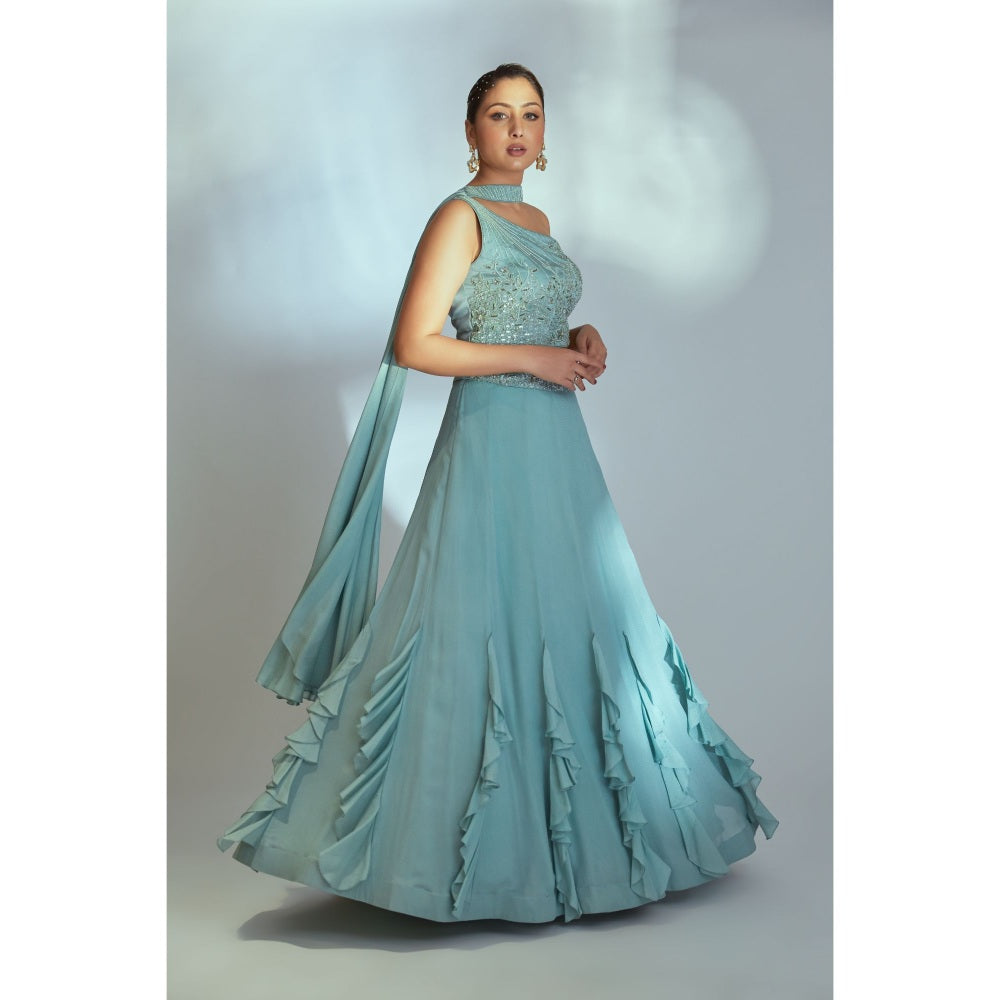 Suruchi Parakh Womens Embellished Blouse with Lehenga and Dupatta (Set of 3)