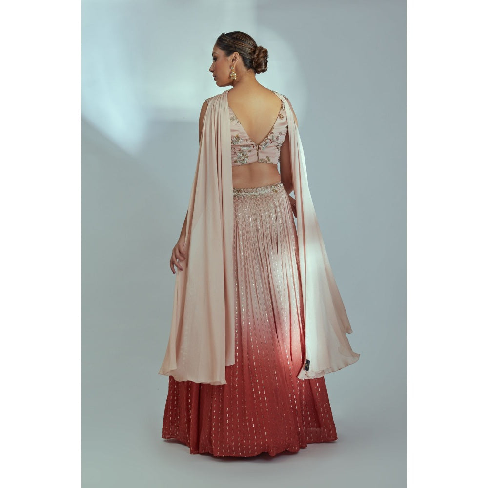 Suruchi Parakh Womens Embellished Blouse with Lehenga and Dupatta (Set of 3)