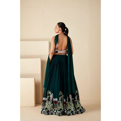 Suruchi Parakh Womens Embellished Blouse with Lehenga and Dupatta (Set of 3)