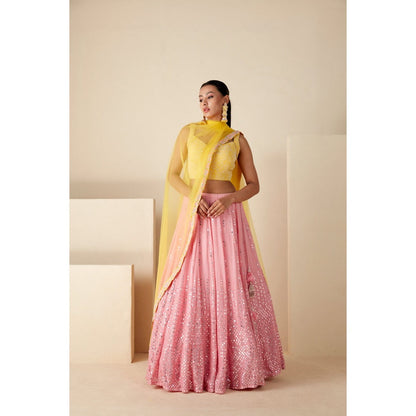 Suruchi Parakh Womens Embellished Blouse with Lehenga and Dupatta (Set of 3)