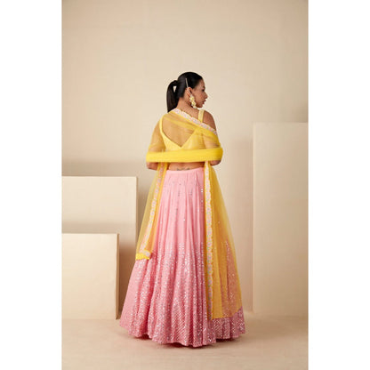 Suruchi Parakh Womens Embellished Blouse with Lehenga and Dupatta (Set of 3)