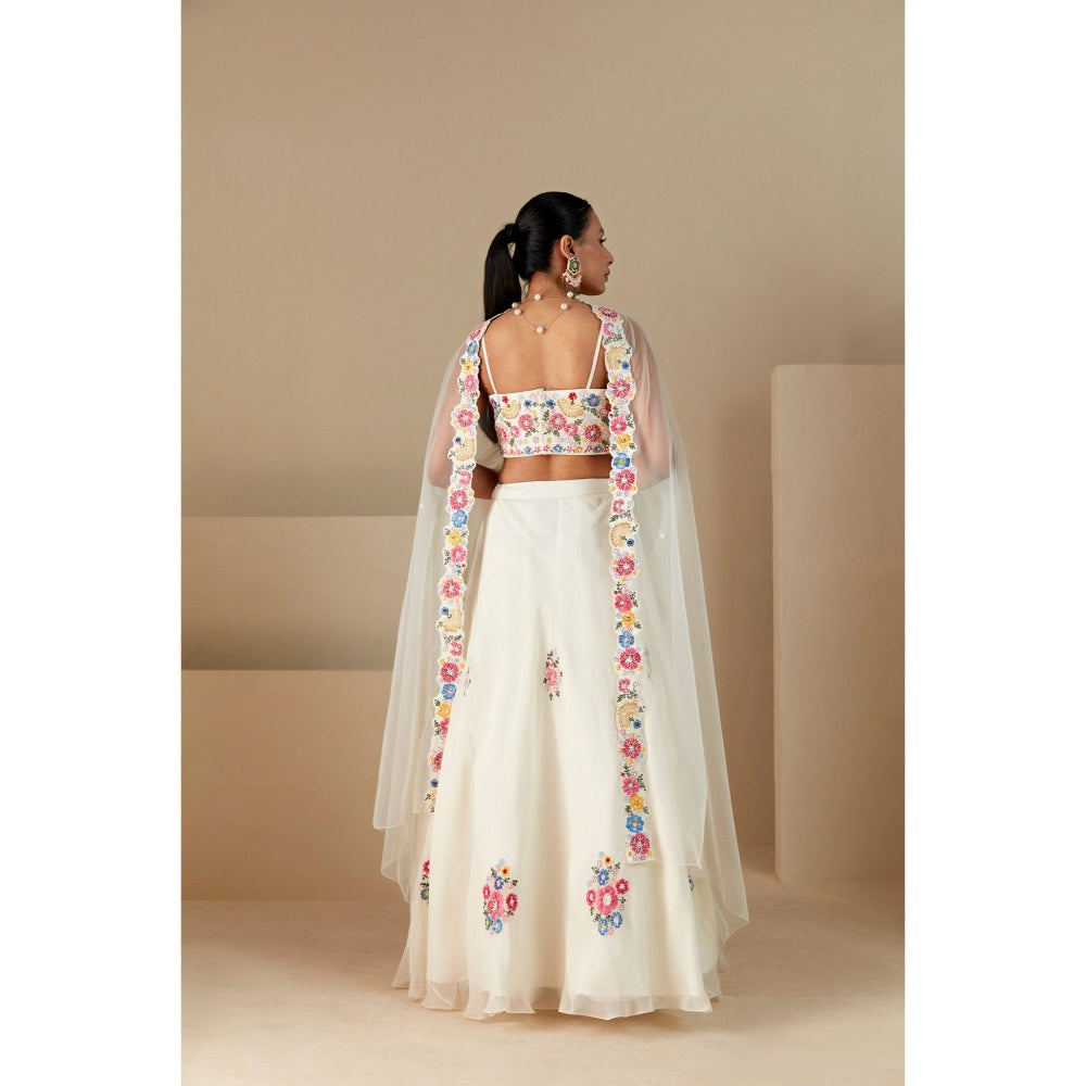 Suruchi Parakh Womens Embellished Blouse with Lehenga and Dupatta (Set of 3)