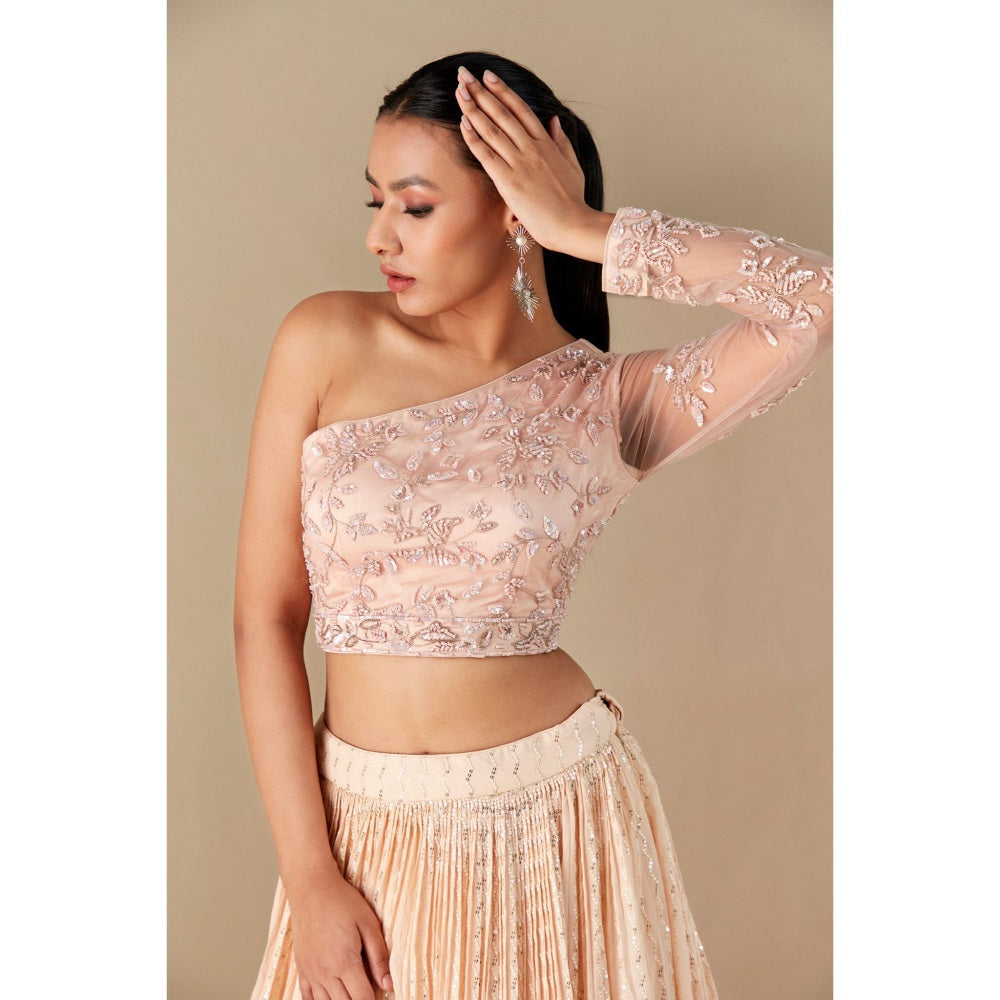 Suruchi Parakh Womens Embellished Blouse with Lehenga and Dupatta (Set of 3)