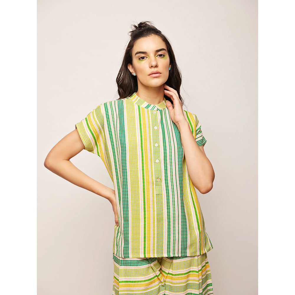 Swati Vijaivargie Green Dots Striped Top