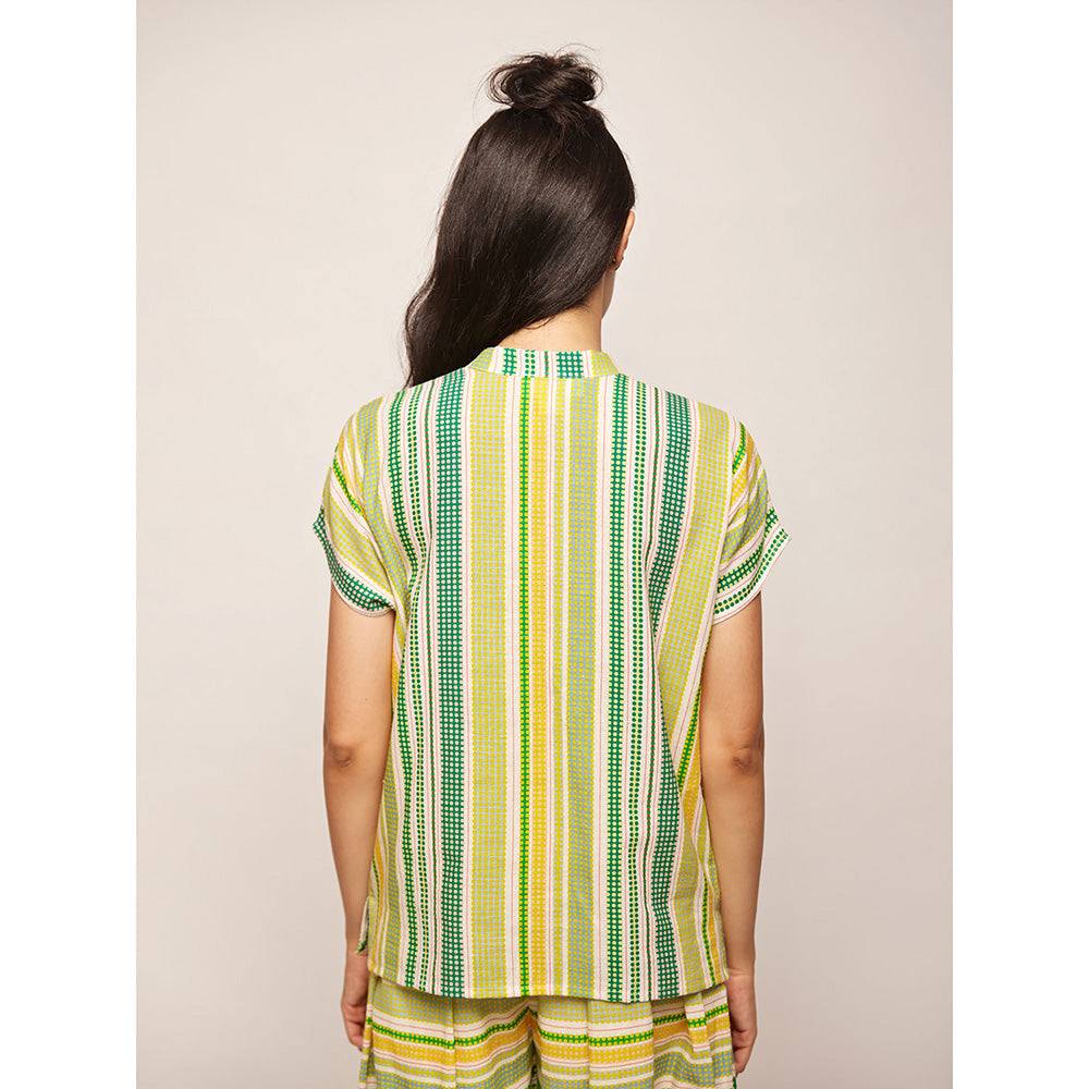 Swati Vijaivargie Green Dots Striped Top