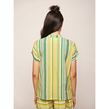 Swati Vijaivargie Green Dots Striped Top