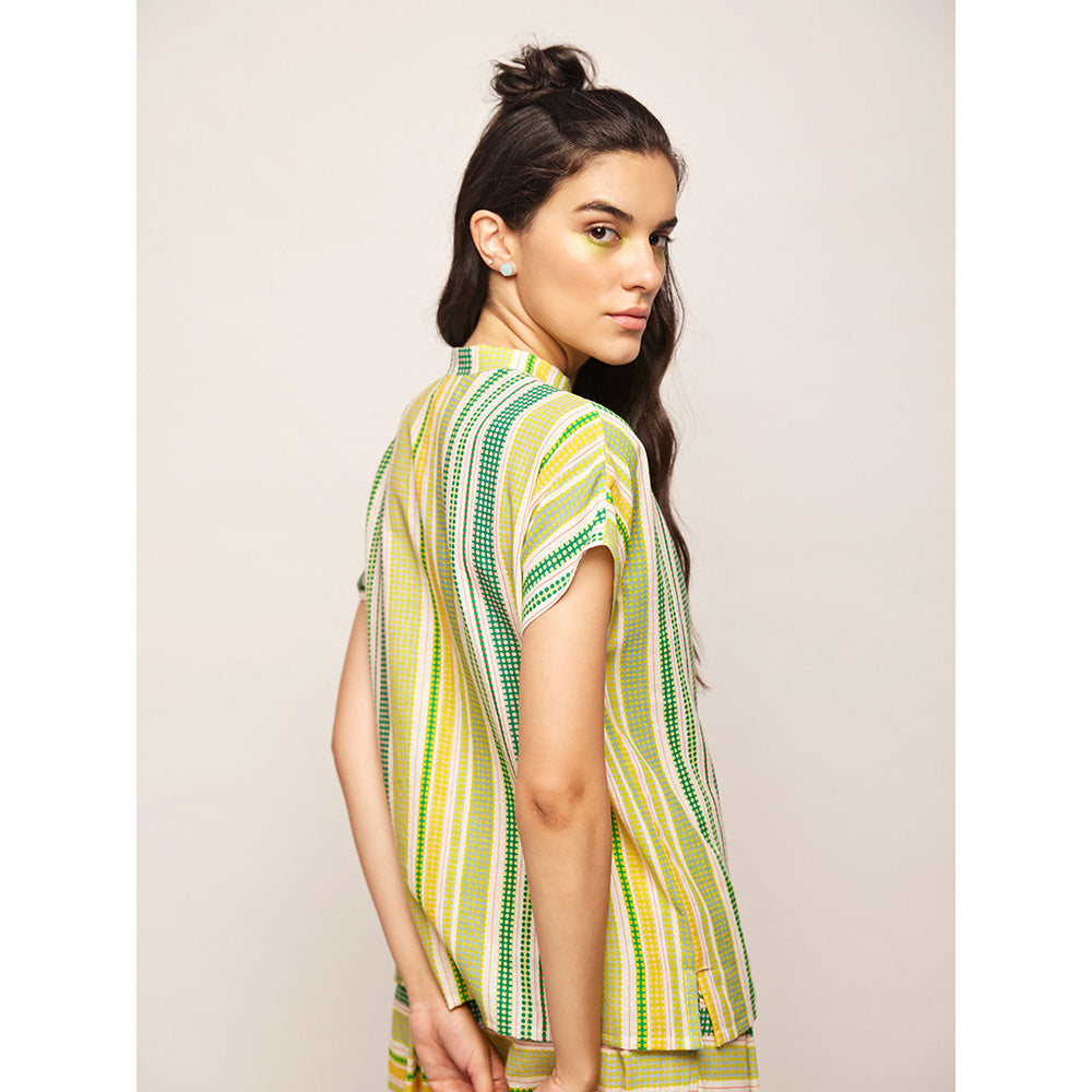 Swati Vijaivargie Green Dots Striped Top