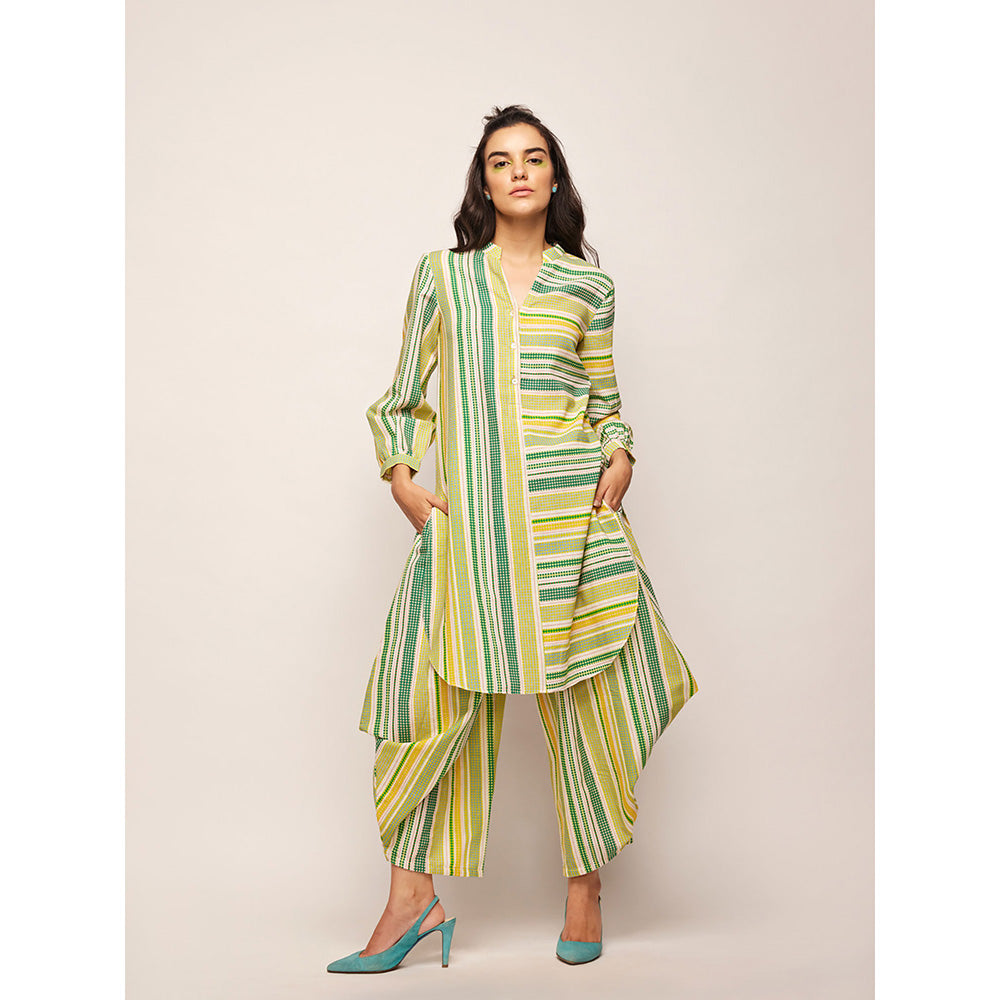 Swati Vijaivargie Green Dots Striped Top