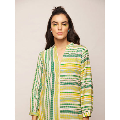 Swati Vijaivargie Green Dots Striped Top