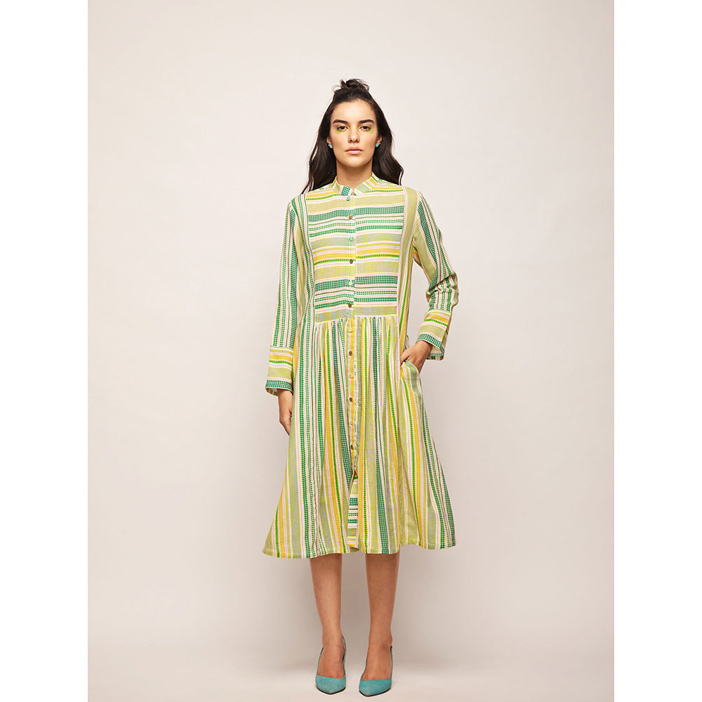 Swati Vijaivargie Green Dots Striped Dress