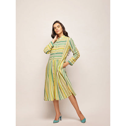 Swati Vijaivargie Green Dots Striped Dress