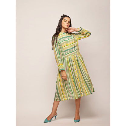 Swati Vijaivargie Green Dots Striped Dress