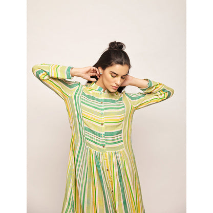 Swati Vijaivargie Green Dots Striped Dress