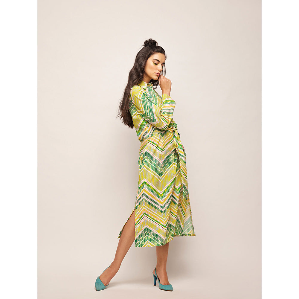 Swati Vijaivargie Green Dots Chevron Dress