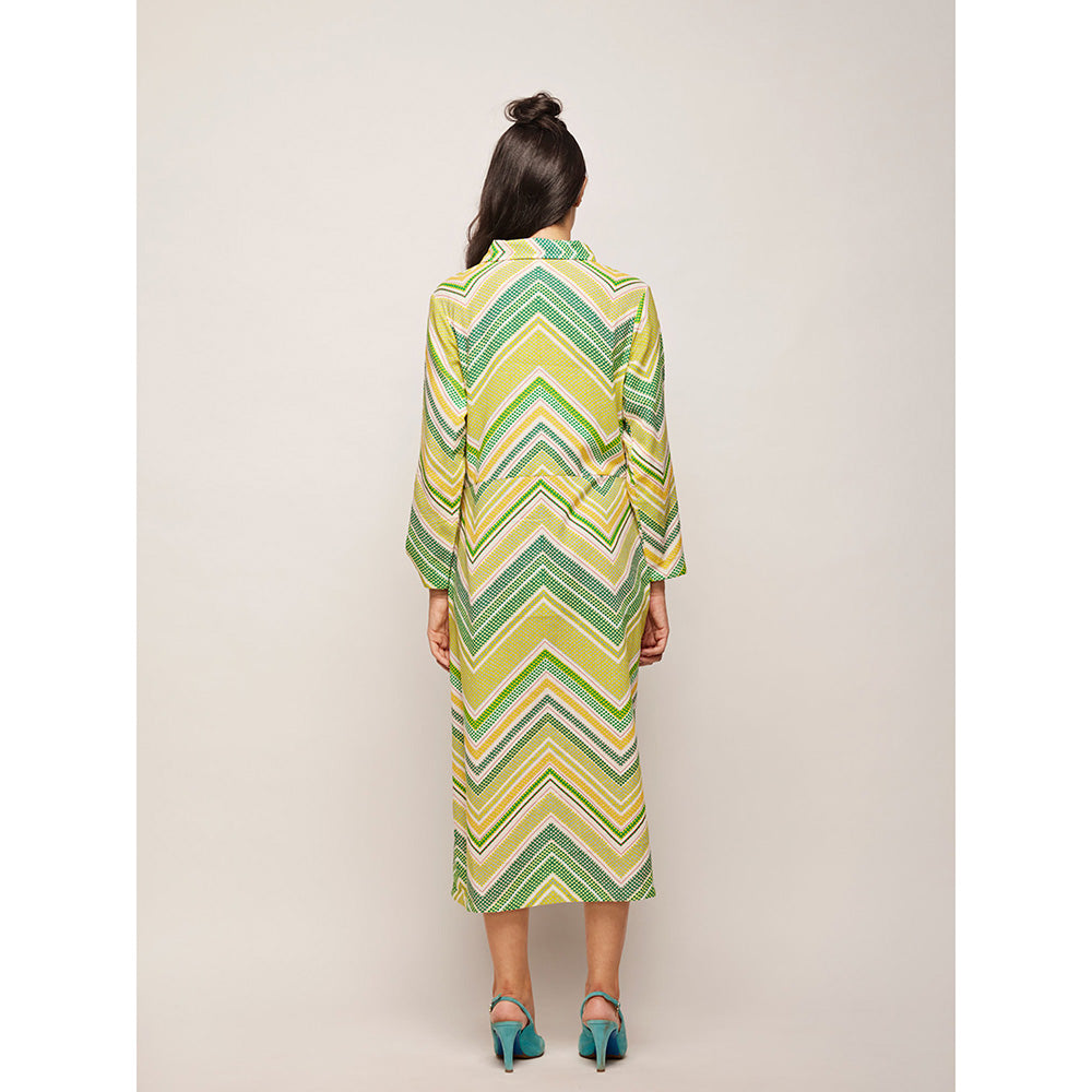 Swati Vijaivargie Green Dots Chevron Dress