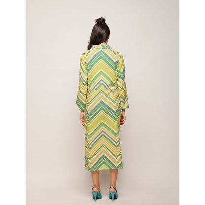 Swati Vijaivargie Green Dots Chevron Dress