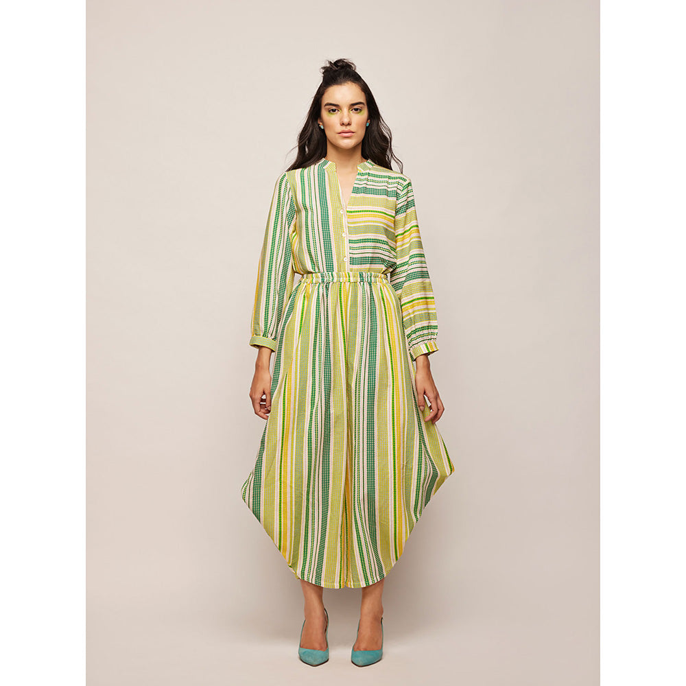 Swati Vijaivargie Green Dots Striped Jumpsuit