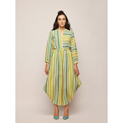 Swati Vijaivargie Green Dots Striped Jumpsuit