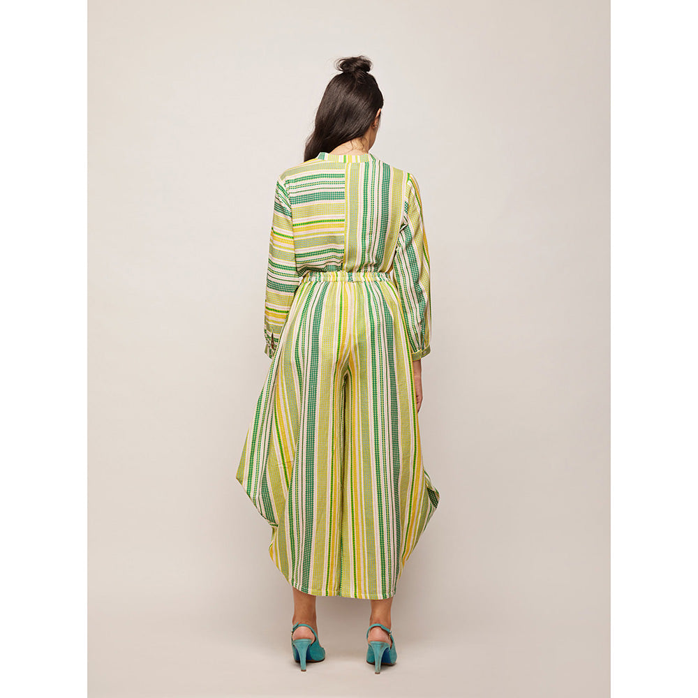 Swati Vijaivargie Green Dots Striped Jumpsuit