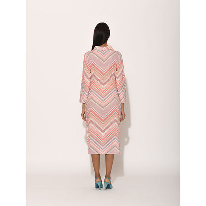 Swati Vijaivargie Dots Pink Chevron Dress