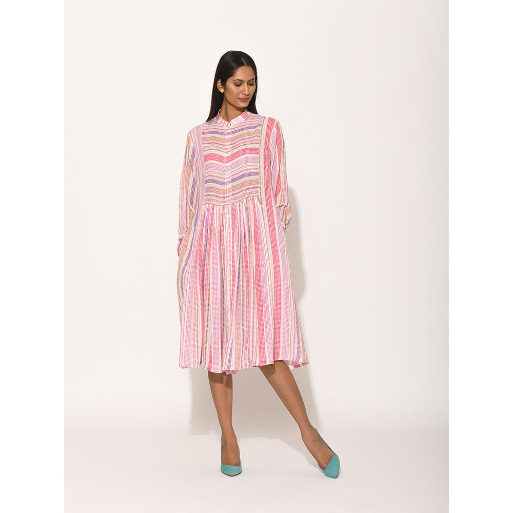 Swati Vijaivargie Dots Pink Striped Dress